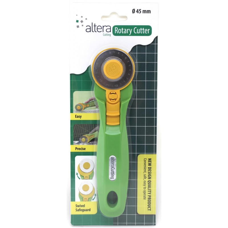 Kit Découpe Rotatif Complet Courtepointe - Coupe-Tissu 45mm + Tapis A3 + Règle + Accessoires