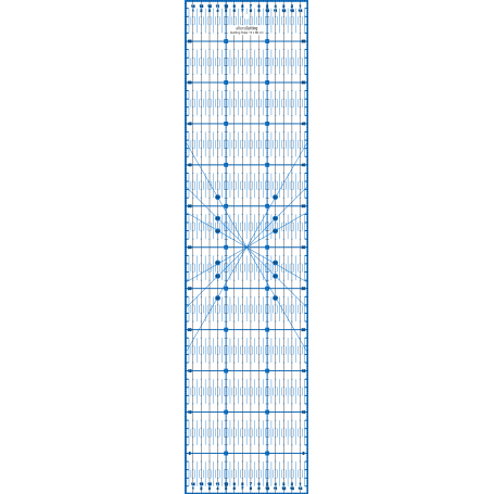 Règle de couture (quilt/patchwork) 15x60cm - BLEUE