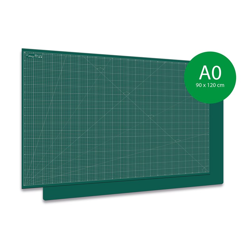 Tapis De Découpe 100x150cm - Auto-Cicatrisant - Quadrillage Cm - 3mm D'Épaisseur - Vert PRO