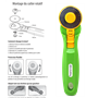 Cutter rotatif 45mm - 1 lame droite incl.