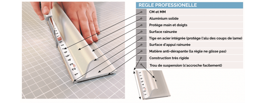 Règle de découpe à protection haut de gamme